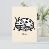 手引き魅力的甲虫イラストレーション サンキューカード (スタンド正面)