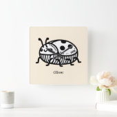 手引き魅力的甲虫イラストレーション スクエア壁時計 (ホーム)