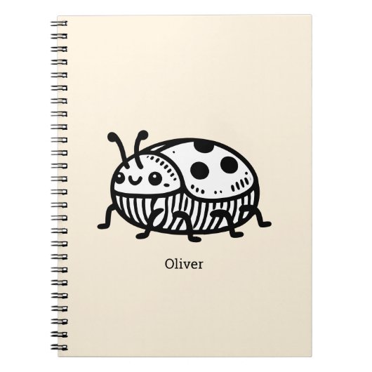 手引き魅力的甲虫イラストレーション ノートブック (正面)