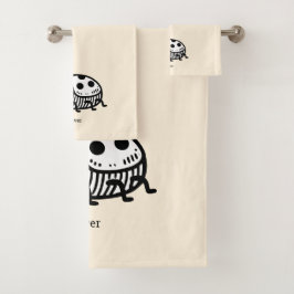 手引き魅力的甲虫イラストレーション バスタオルセット