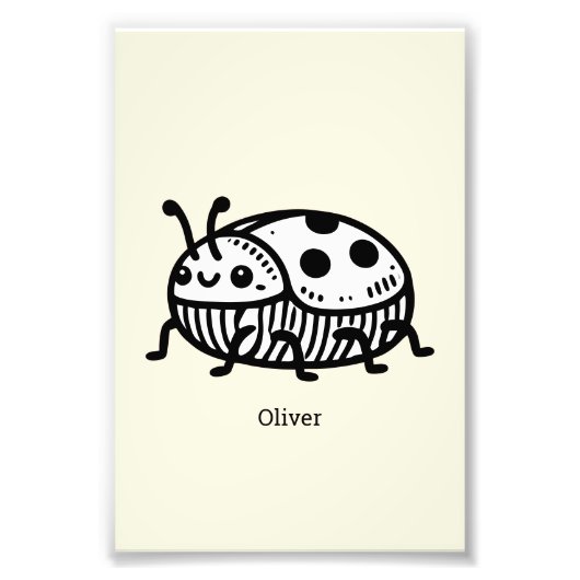 手引き魅力的甲虫イラストレーション フォトプリント            (正面)