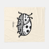 手引き魅力的甲虫イラストレーション フリースブランケット (正面(横))