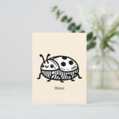 手引き魅力的甲虫イラストレーション ポストカード (スタンド正面)