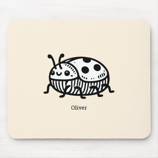 手引き魅力的甲虫イラストレーション マウスパッド (正面)