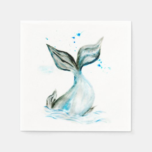 手引き鯨尾 スタンダードカクテルナプキン (正面)