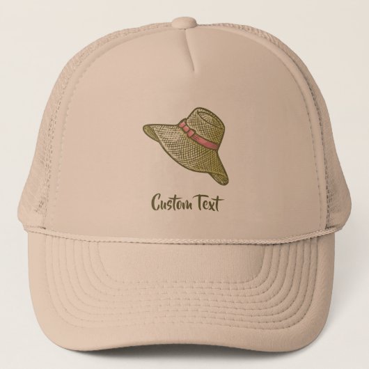 手引き麦藁帽子イエロー キャップ (正面)