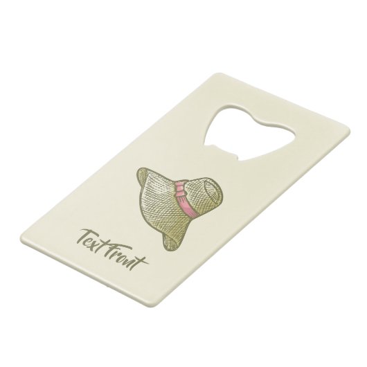 手引き麦藁帽子イエロー クレジットカード栓抜き (正面アングル)