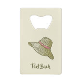 手引き麦藁帽子イエロー クレジットカード栓抜き (裏面)