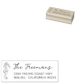 手引モダンきシーホース差出人住所。木造 ラバースタンプ (押印)