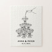 手引書図解入りの、写真付きののサインユニークパズル ジグソーパズル (縦)