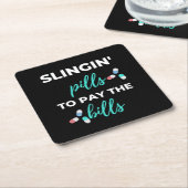 手形を支払うためにピリングを取る スクエアペーパーコースター (アングル)