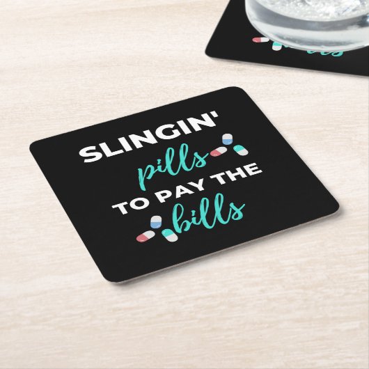 手形を支払うためにピリングを取る スクエアペーパーコースター (アングル)