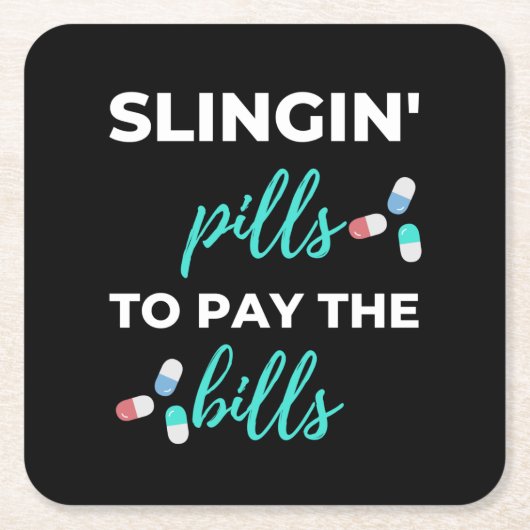 手形を支払うためにピリングを取る スクエアペーパーコースター (正面)