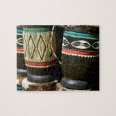 手彫りのドラム、リビングストン、ザンビア ジグソーパズル (横)