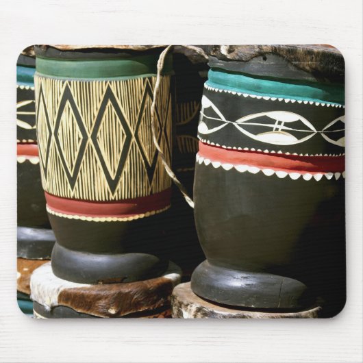 手彫りのドラム、リビングストン、ザンビア マウスパッド (正面)