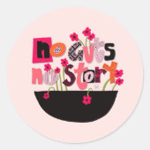 手感動的レタードNo Guts No Story引用文 ラウンドシール (正面)