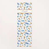 手感動的型図解入りの、写真付きのトンボ ヨガマット (正面)