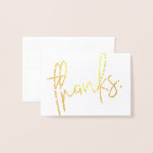 手感謝してい型金モダン箔箔 箔カード (封筒付き正面)