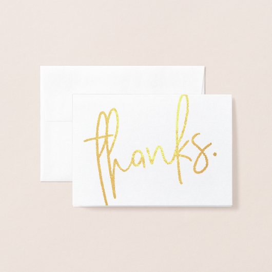 手感謝してい型金モダン箔箔 箔カード (封筒付き正面)