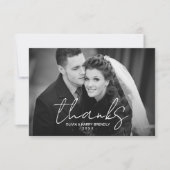 手感謝してい文字の結婚サンキューカード サンキューカード (正面)