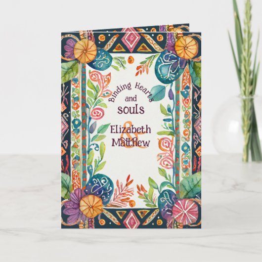 手打パーソナライズされたちカー異教のド民俗フローラ カード (正面)