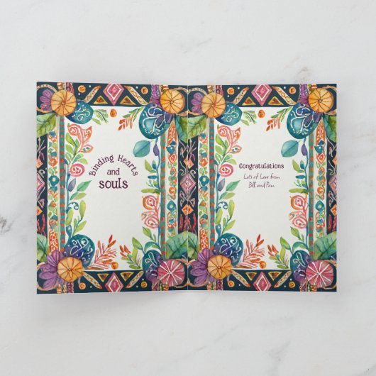 手打パーソナライズされたちカー異教のド民俗フローラ カード (内部)