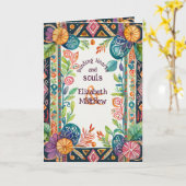 手打パーソナライズされたちカー異教のド民俗フローラ カード (黄色い花)