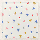 手投げ三角形パターン ガラスコースター (正面)