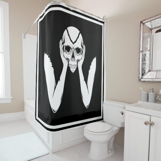 手押さえスカルシャワーカーテン シャワーカーテン (インサイチュ)