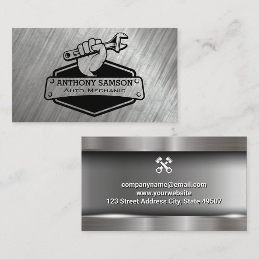 手押さえレンチ | 整備士ロゴ 名刺 (正面/裏面)