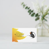 手押し式の溶接機を有するマスクの溶接機 名刺 (スタンド正面)