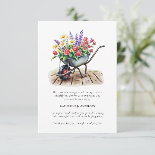 手押し花写真葬祭記念 サンキューカード (スタンド正面)