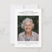 手押し花写真葬祭記念 サンキューカード (裏面)