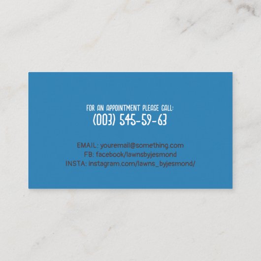 手押し花花 – ガーデニングサービスアート 名刺 (裏面)