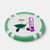 手押し車と手押しトロリー漫画イラストレーション ポーカーチップ (シングル)