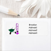 手押し車と手押しトロリー漫画イラストレーション ラベル (インサイチュ)