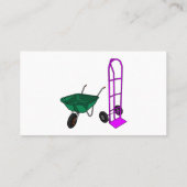 手押し車と手押しトロリー漫画イラストレーション 名刺 (裏面)