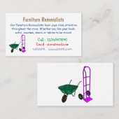 手押し車と手押しトロリー漫画イラストレーション 名刺 (正面/裏面)