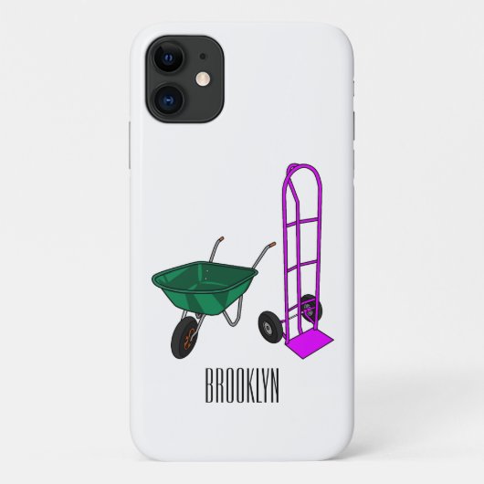 手押し車と手押しトロリー漫画イラストレーション Case-Mate iPhoneケース (裏面)