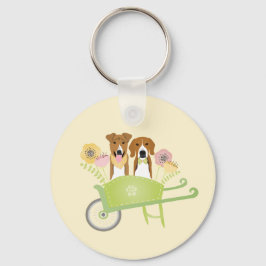 手押し車の春の花 キーホルダー