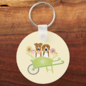 手押し車の春の花 キーホルダー (正面)