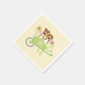 手押し車の春の花 スタンダードカクテルナプキン (角)