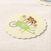 手押し車の春の花 ペーパーコースター (アングル)