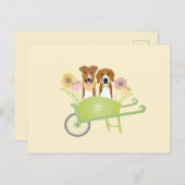 手押し車の春の花 ポストカード (正面/裏面)