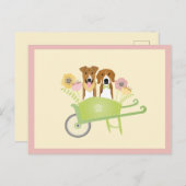 手押し車の春の花 ポストカード (正面/裏面)