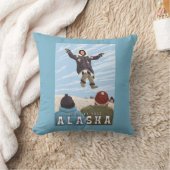 手押し車、アラスカ毛布のトスのヴィンテージ旅行 クッション (ブランケット)