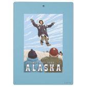 手押し車、アラスカ毛布のトスのヴィンテージ旅行 クリップボード (裏面)