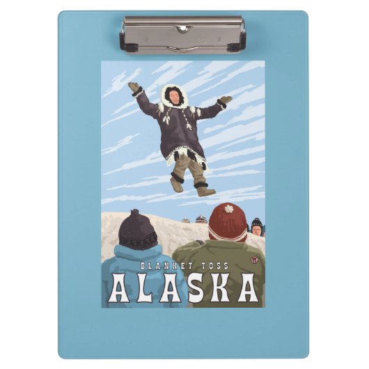手押し車、アラスカ毛布のトスのヴィンテージ旅行 クリップボード (正面)
