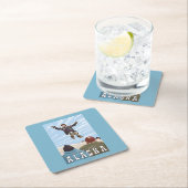 手押し車、アラスカ毛布のトスのヴィンテージ旅行 スクエアペーパーコースター (インサイチュ)