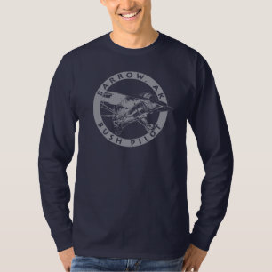 手押し車、アラスカ辺境を飛ぶ飛行士の長袖のワイシャツ Tシャツ